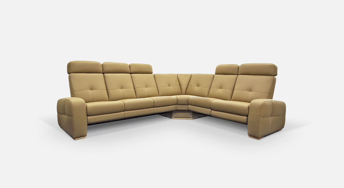 Rocco sofa in brown leather kotna sedežna garnitura z relax mehanizom, usnje, rjava barva
